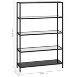 NNEVL Console Table Black and Transparent 100x36x168 cm Tempered Glass