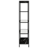 NNEVL Console Table Black Marble and Transparent 100x36x168 cm Tempered Glass