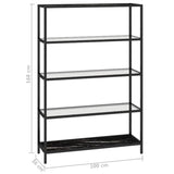 NNEVL Console Table Black Marble and Transparent 100x36x168 cm Tempered Glass