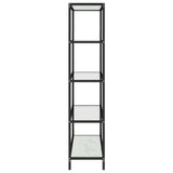 NNEVL Console Table White Marble and Transparent 100x36x168 cm Tempered Glass