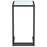NNEVL Computer Side Table White Marble 50x35x65 cm Tempered Glass