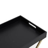 NNEVL Folding Table Gold and Black 48x34x61 cm MDF
