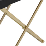 NNEVL Folding Table Gold and Black 48x34x61 cm MDF