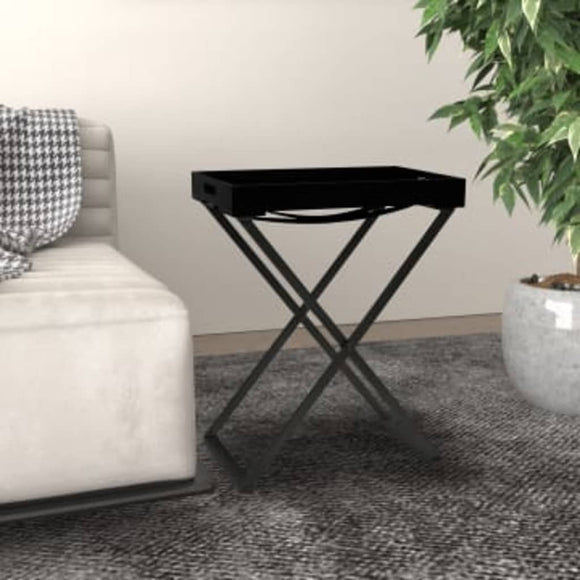 NNEVL Folding Table Black 48x34x61 cm MDF
