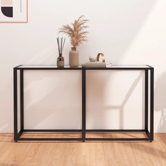 NNEVL Console Table Transparent 140x35x75.5cm Tempered Glass