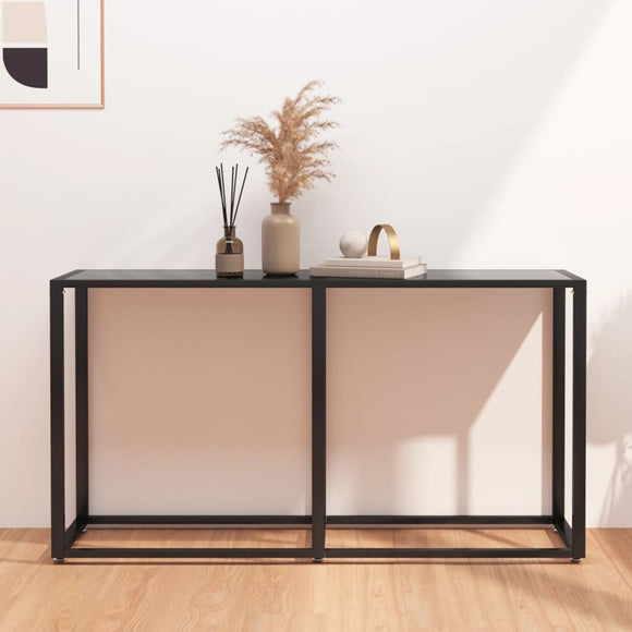NNEVL Console Table Black 140x35x75.5cm Tempered Glass