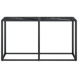 NNEVL Console Table Black Marble 140x35x75.5cm Tempered Glass