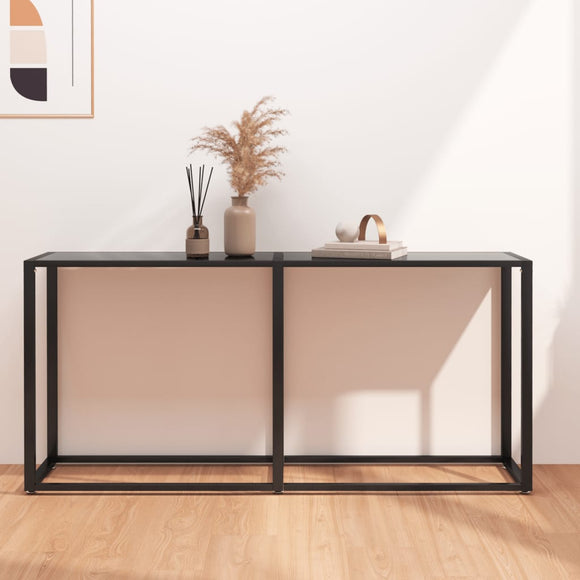 NNEVL Console Table Black 160x35x75.5cm Tempered Glass