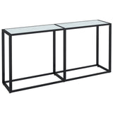 NNEVL Console Table White Marble 160x35x75.5cm Tempered Glass