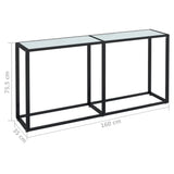 NNEVL Console Table White Marble 160x35x75.5cm Tempered Glass