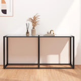 NNEVL Console Table White Marble 160x35x75.5cm Tempered Glass