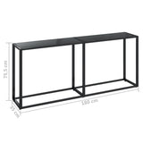 NNEVL Console Table Black 180x35x75.5cm Tempered Glass