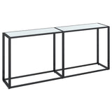 NNEVL Console Table White Marble 180x35x75.5cm Tempered Glass