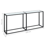 NNEVL Console Table White Marble 180x35x75.5cm Tempered Glass