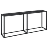 NNEVL Console Table Black Marble 180x35x75.5cm Tempered Glass