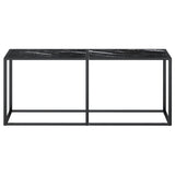 NNEVL Console Table Black Marble 180x35x75.5cm Tempered Glass