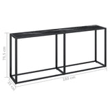 NNEVL Console Table Black Marble 180x35x75.5cm Tempered Glass