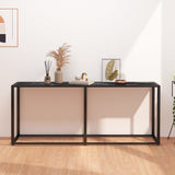 NNEVL Console Table Black Marble 180x35x75.5cm Tempered Glass