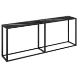 NNEVL Console Table Black Marble 200x35x75.5cm Tempered Glass