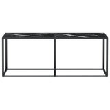 NNEVL Console Table Black Marble 200x35x75.5cm Tempered Glass