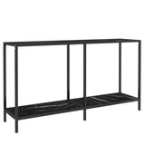 NNEVL Console Table Black 140x35x75.5 cm Tempered Glass