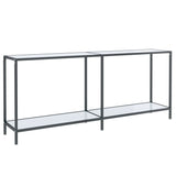 NNEVL Console Table White 180x35x75.5 cm Tempered Glass