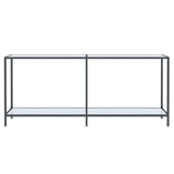 NNEVL Console Table White 180x35x75.5 cm Tempered Glass