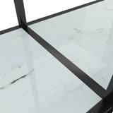 NNEVL Console Table White 180x35x75.5 cm Tempered Glass