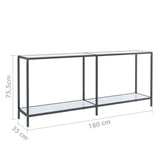 NNEVL Console Table White 180x35x75.5 cm Tempered Glass