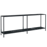 NNEVL Console Table Black 200x35x75.5 cm Tempered Glass