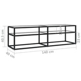 NNEVL TV Cabinet Transparent 140x40x40.5 cm Tempered Glass
