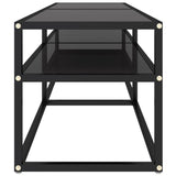 NNEVL TV Cabinet Black 140x40x40.5 cm Tempered Glass