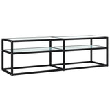NNEVL TV Cabinet White Marble 140x40x40.5 cm Tempered Glass