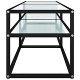 NNEVL TV Cabinet White Marble 140x40x40.5 cm Tempered Glass