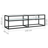 NNEVL TV Cabinet White Marble 140x40x40.5 cm Tempered Glass