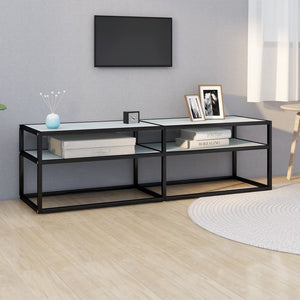 NNEVL TV Cabinet White Marble 140x40x40.5 cm Tempered Glass