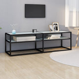 NNEVL TV Cabinet White Marble 140x40x40.5 cm Tempered Glass