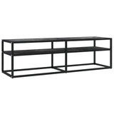 NNEVL TV Cabinet Black Marble 140x40x40.5 cm Tempered Glass