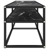 NNEVL TV Cabinet Black Marble 140x40x40.5 cm Tempered Glass