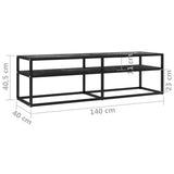 NNEVL TV Cabinet Black Marble 140x40x40.5 cm Tempered Glass