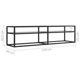 NNEVL TV Cabinet Transparent 160x40x40.5 cm Tempered Glass
