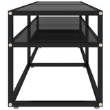 NNEVL TV Cabinet Black 160x40x40.5 cm Tempered Glass