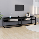 NNEVL TV Cabinet Black 160x40x40.5 cm Tempered Glass