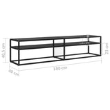 NNEVL TV Cabinet Black 180x40x40.5 cm Tempered Glass