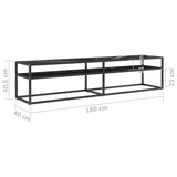 NNEVL TV Cabinet Black Marble 180x40x40.5 cm Tempered Glass
