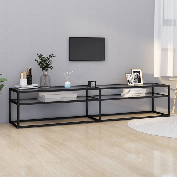 NNEVL TV Cabinet Transparent 200x40x40.5 cm Tempered Glass