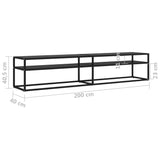 NNEVL TV Cabinet Black 200x40x40.5 cm Tempered Glass