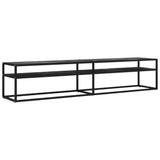 NNEVL TV Cabinet Black Marble 200x40x40.5 cm Tempered Glass