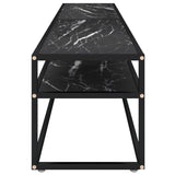 NNEVL TV Cabinet Black Marble 200x40x40.5 cm Tempered Glass