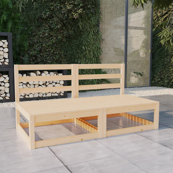 NNEVL Garden 2-Seater Sofa Solid Pinewood